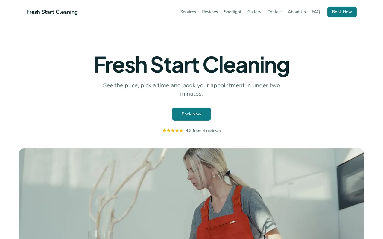 Fresh Start Cleaning website