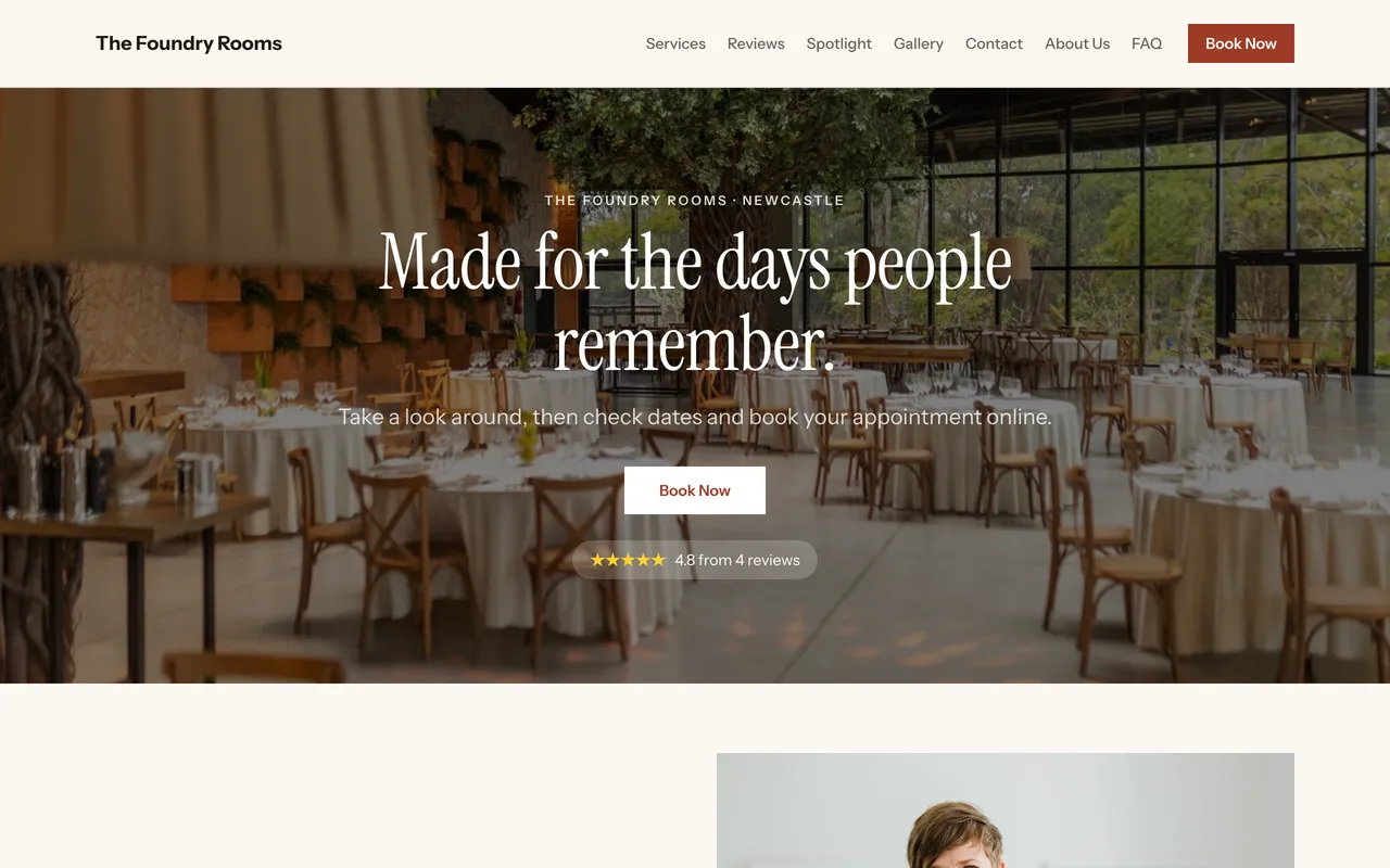 The Foundry Rooms website