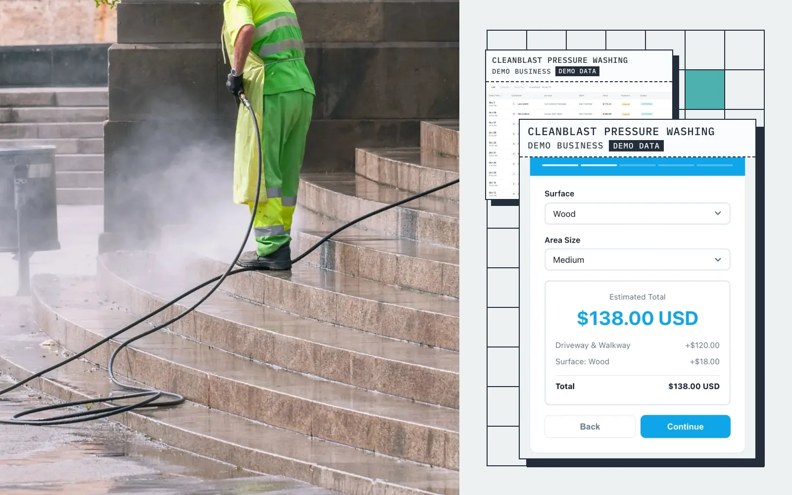 Pressure Washing booking with BookingMachine